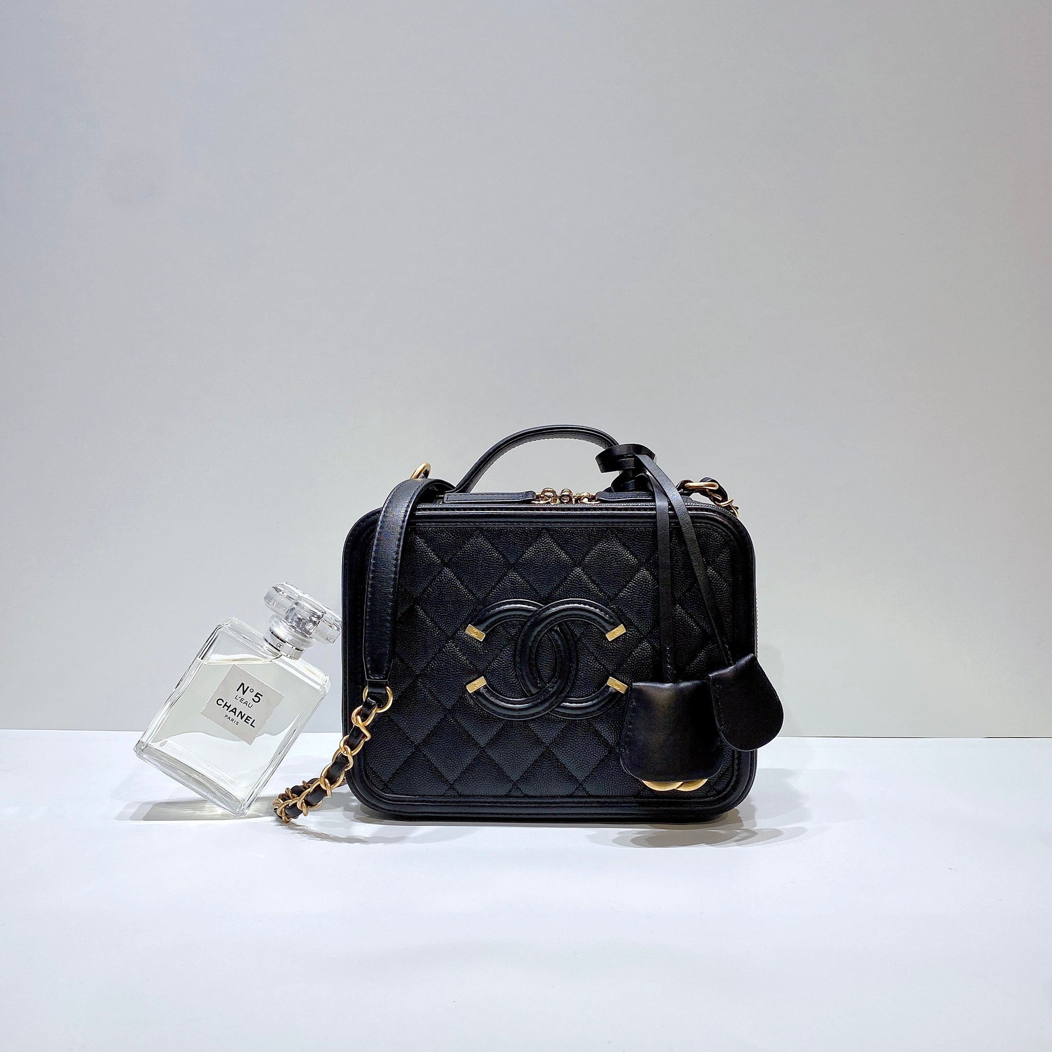 Chanel Lambskin CC Filigree Medium Vanity Case